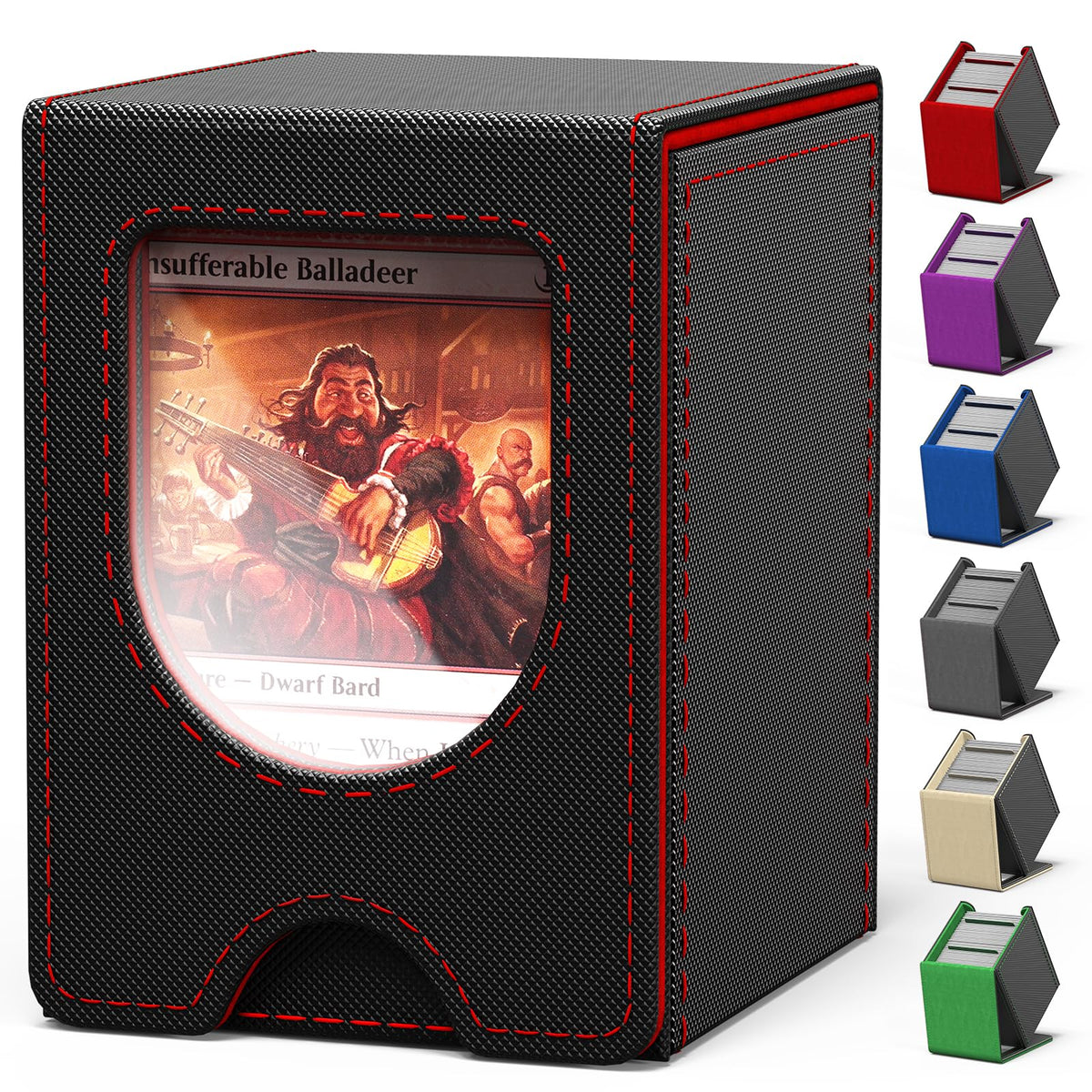 banloga card deck box commander display window shows your commander at a glance for the match.