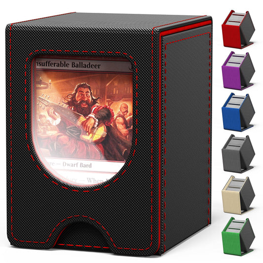 banloga card deck box commander display window shows your commander at a glance for the match.