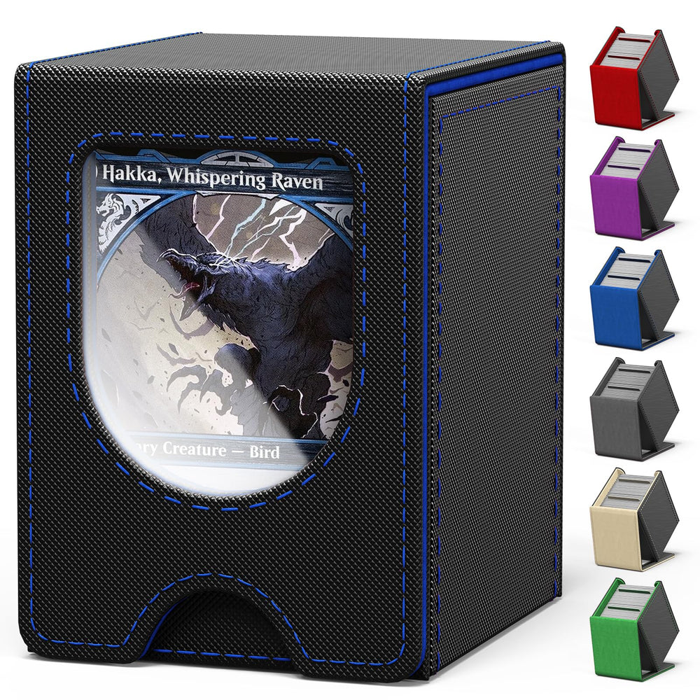 Banloga card deck box with Commander window displays your identity before a match.