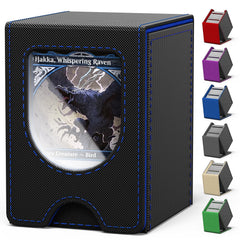 Banloga card deck box with Commander window displays your identity before a match.
