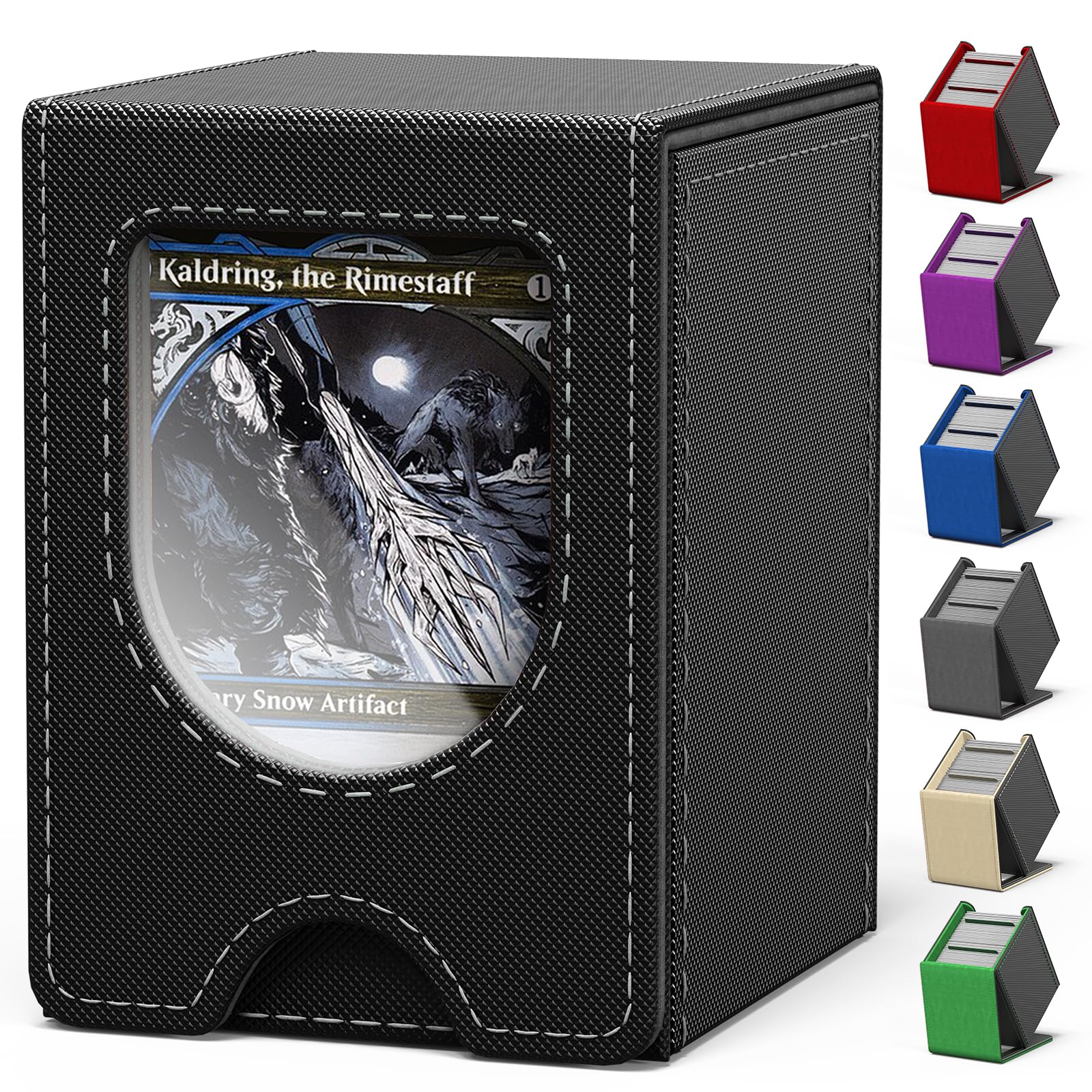 Banloga Card Deck Box with front display window showcases the Commander card clearly for quick recognition