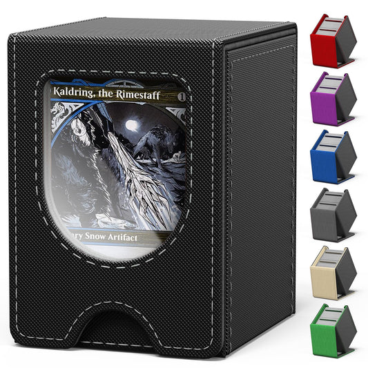Banloga Card Deck Box with front display window showcases the Commander card clearly for quick recognition