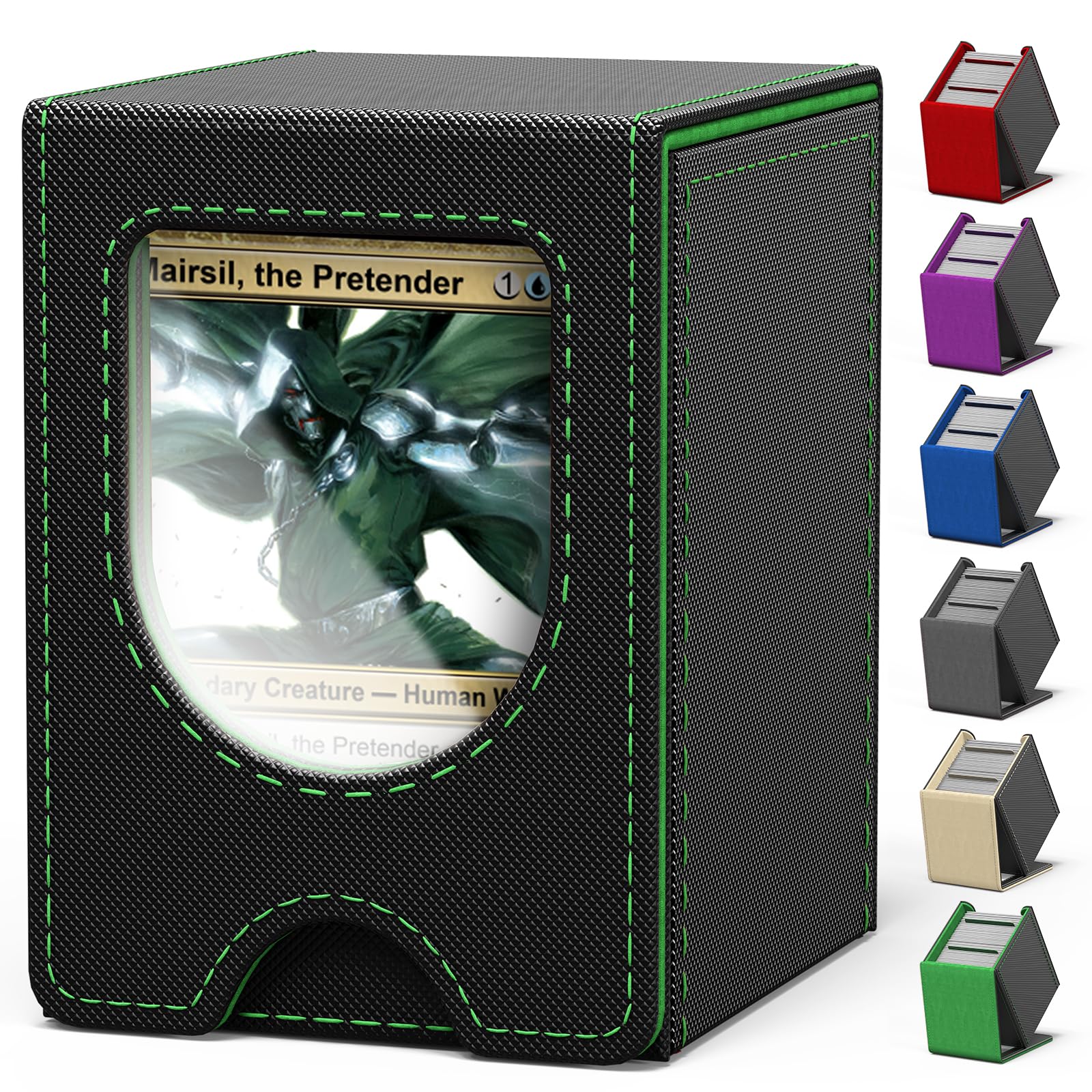 Banloga card deck box front display window shows your commander at a glance for quick identification.
