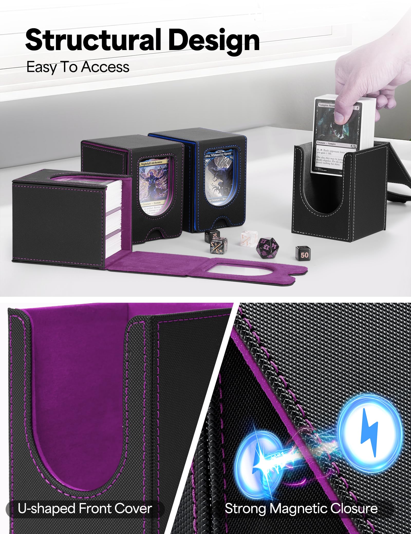 banloga Card Deck Box magnets providing secure closure