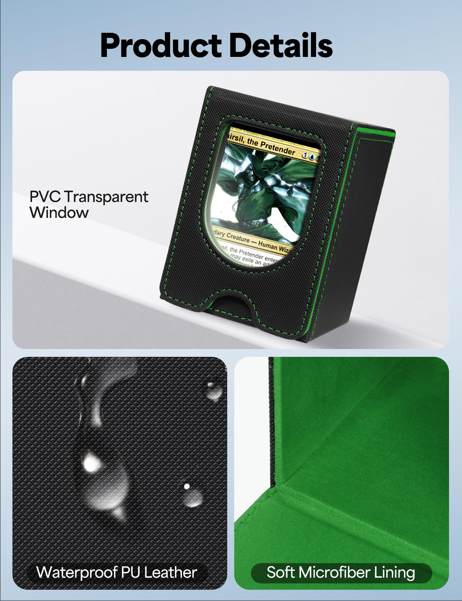 Banloga card deck box uses waterproof PU leather and soft lining to protect cards.