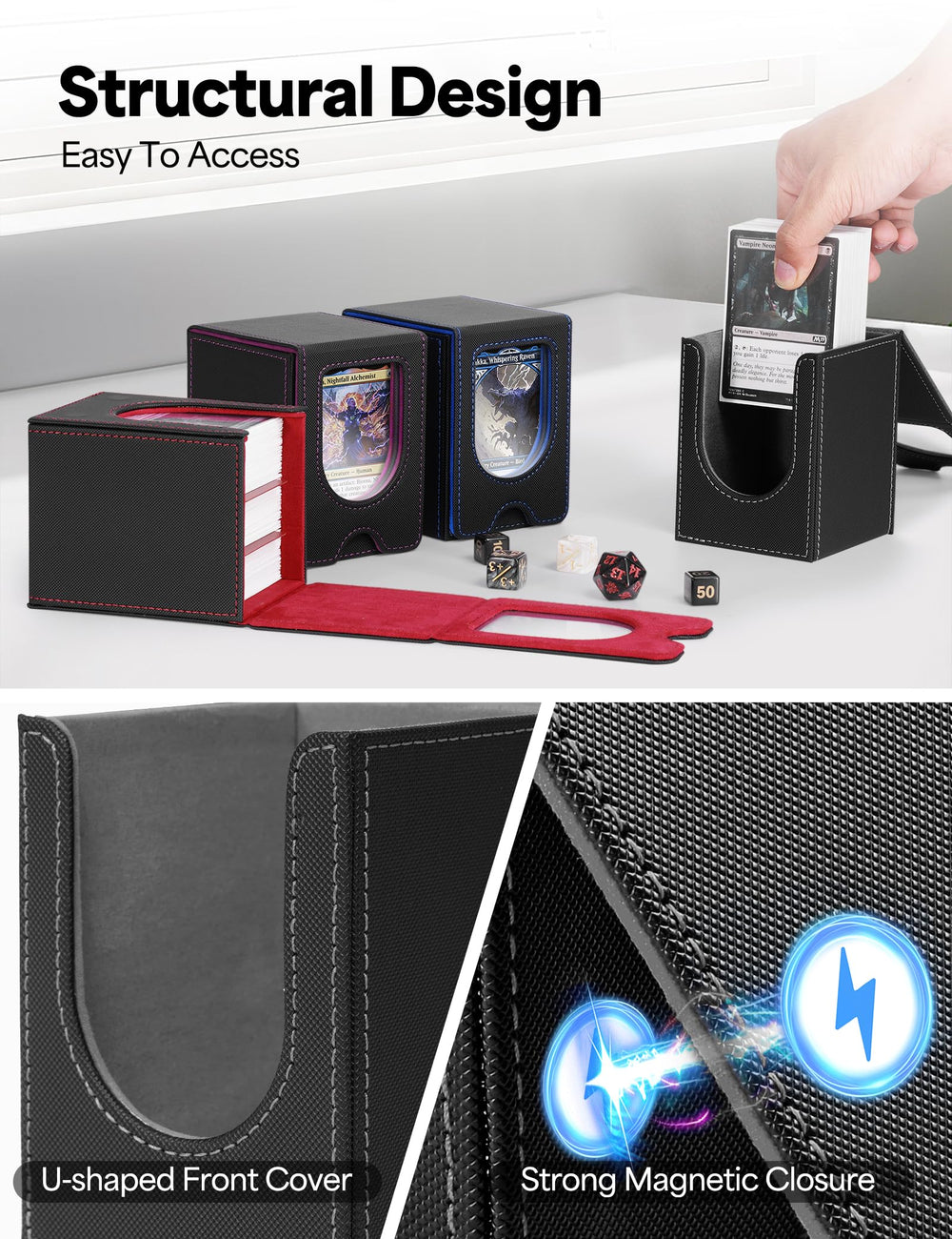 Banloga waterproof PU leather box with soft lining protects your collection during transport
