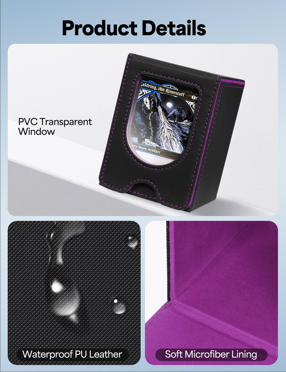 banloga Card Deck Box waterproof PU leather for travel protection