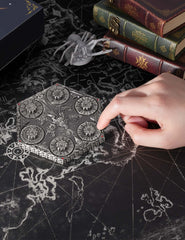 Banloga black box packaging secures the dice set and accessories.