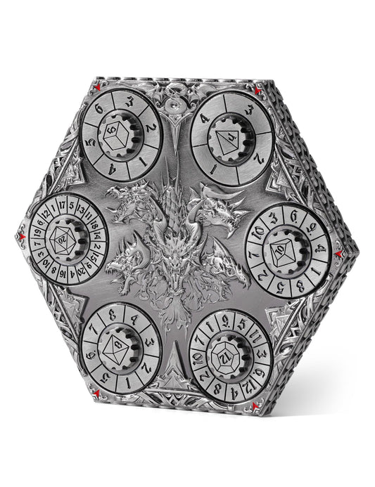 Banloga dragon pocket watch case featuring bold dragon design for collectible dice.