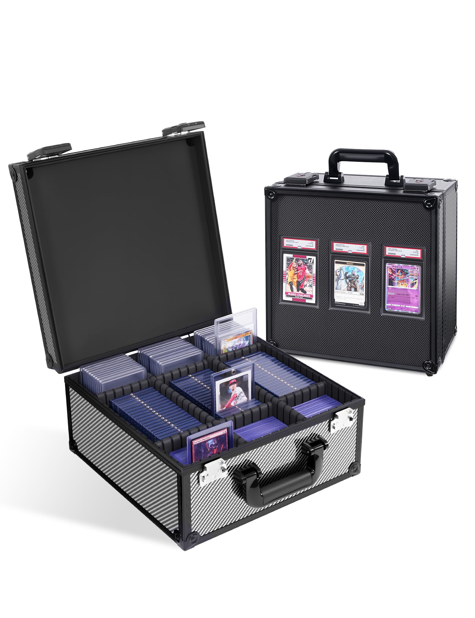 banloga graded card storage box with display window for quick slab viewing