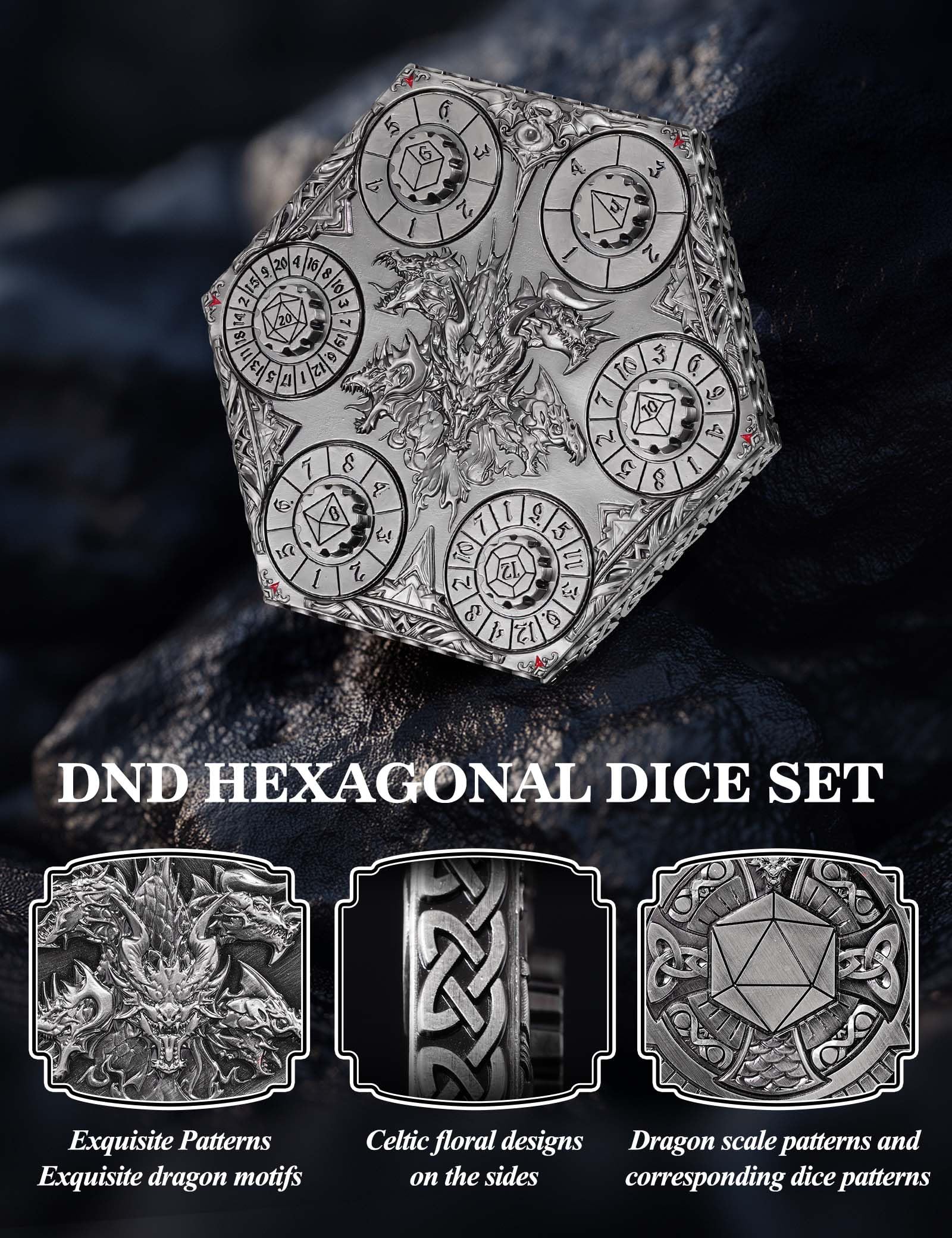 Banloga polyhedral dice set ready for D&D and other RPGs.