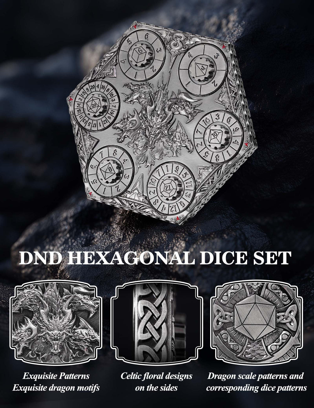 Banloga polyhedral dice set ready for D&D and other RPGs.