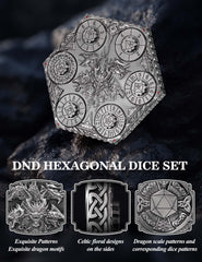Banloga polyhedral dice set ready for D&D and other RPGs.