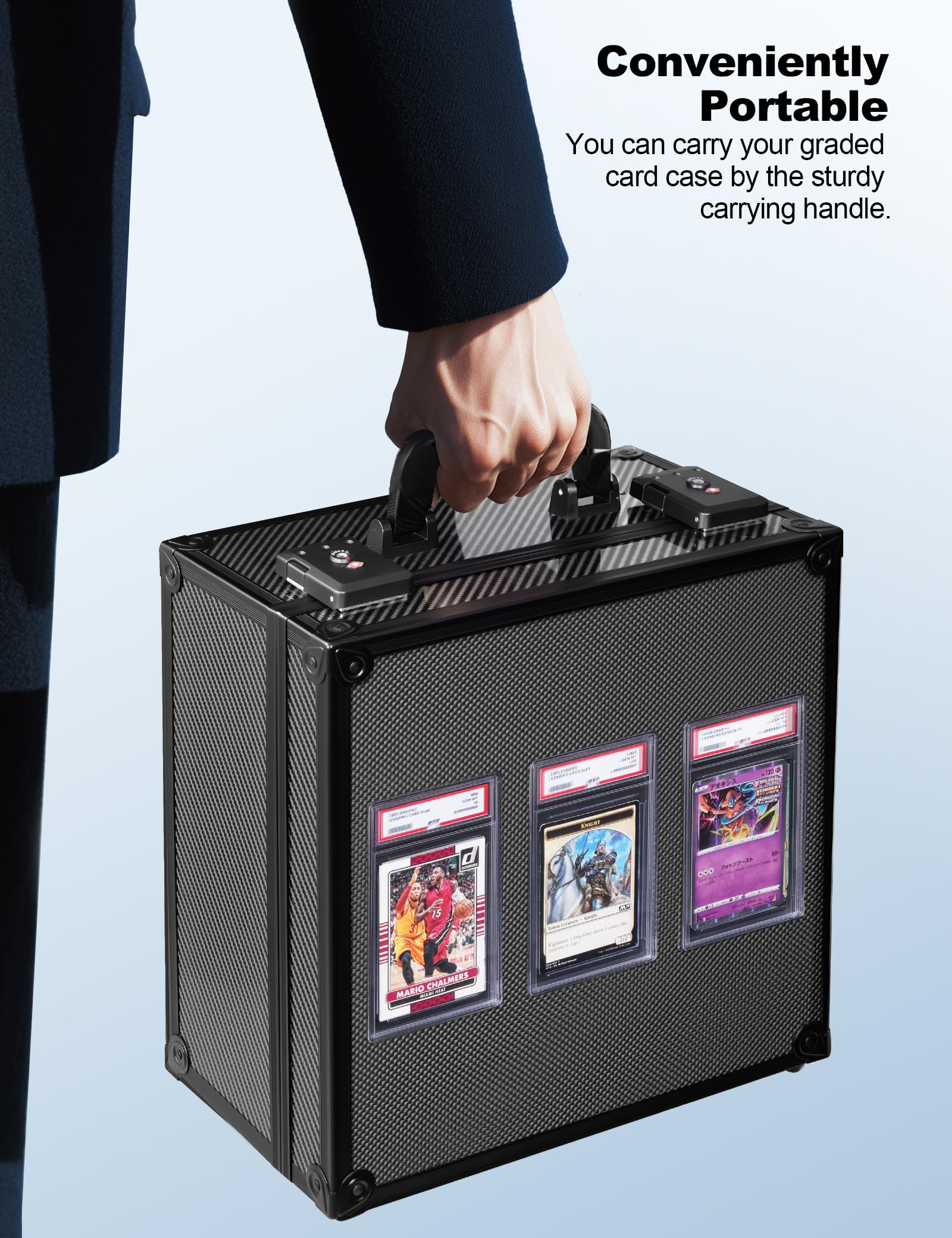 banloga portable card case with handle for travel and events