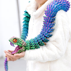 BANPIWOLG snake 3D-printed model with RGB accents for desk decor.