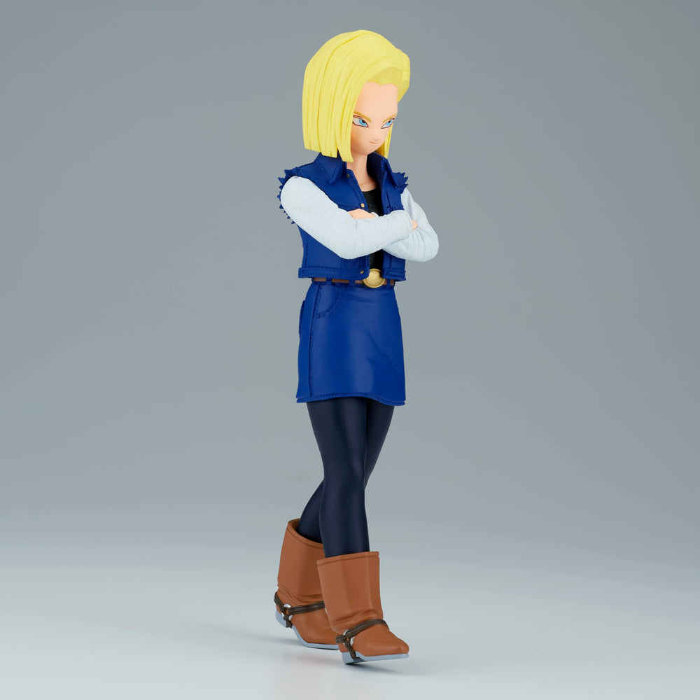 Banpresto Android 18 at 6.7 inch height fits standard display shelves