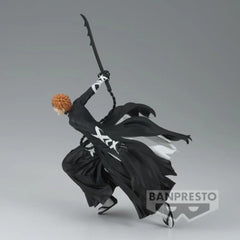 Banpresto Bleach Ichigo Kurosaki figure, display-ready with other Banpresto figures.