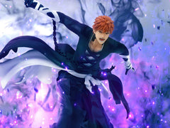 Banpresto Bleach Ichigo Kurosaki figure, pose focus, ideal for shelf display.
