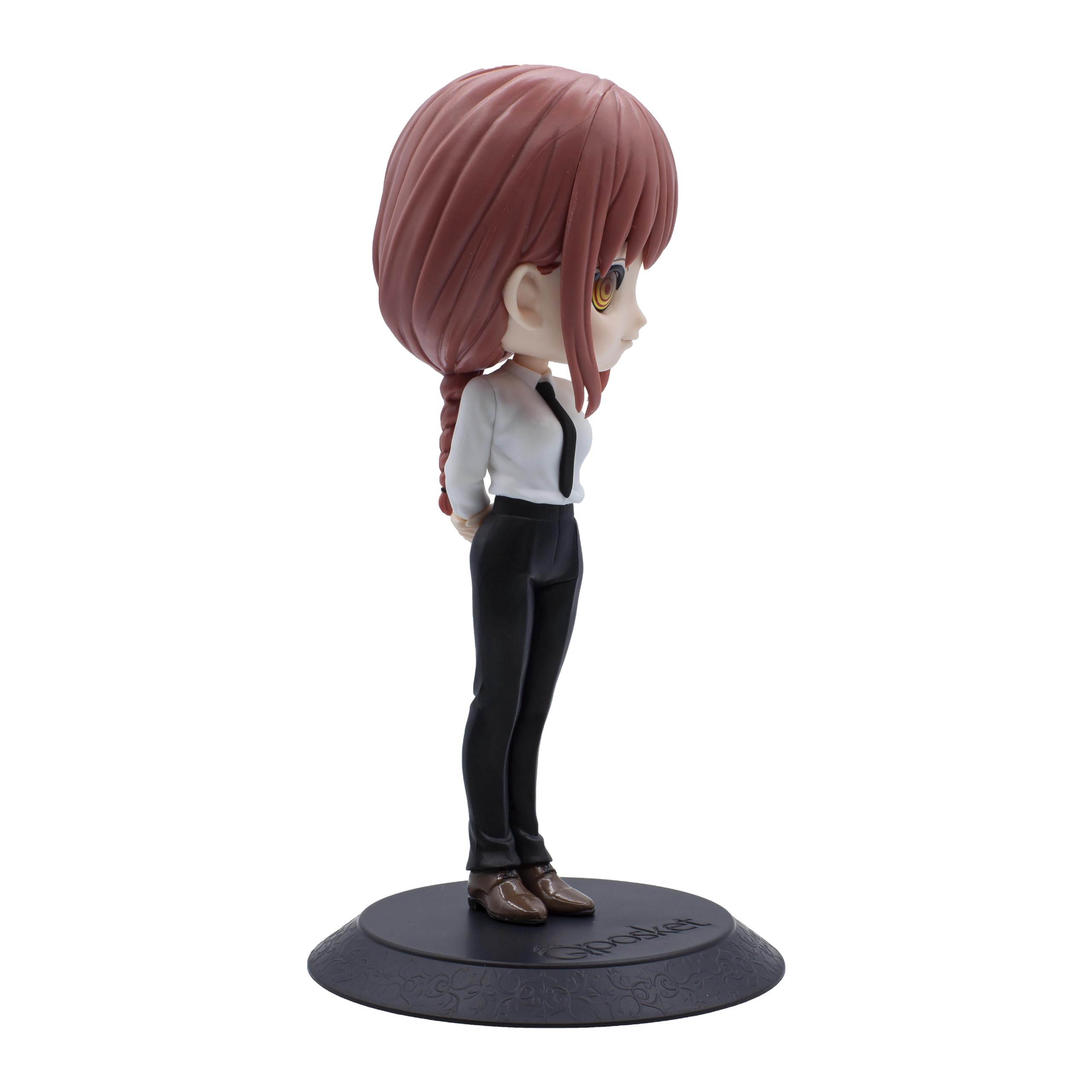 Banpresto Makima Q Posket box label showing official Bandai Namco verification.