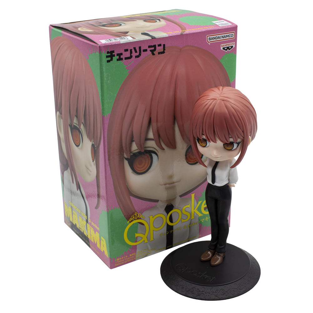 Banpresto Makima Q Posket stand-ready pose enhances shelf presence.