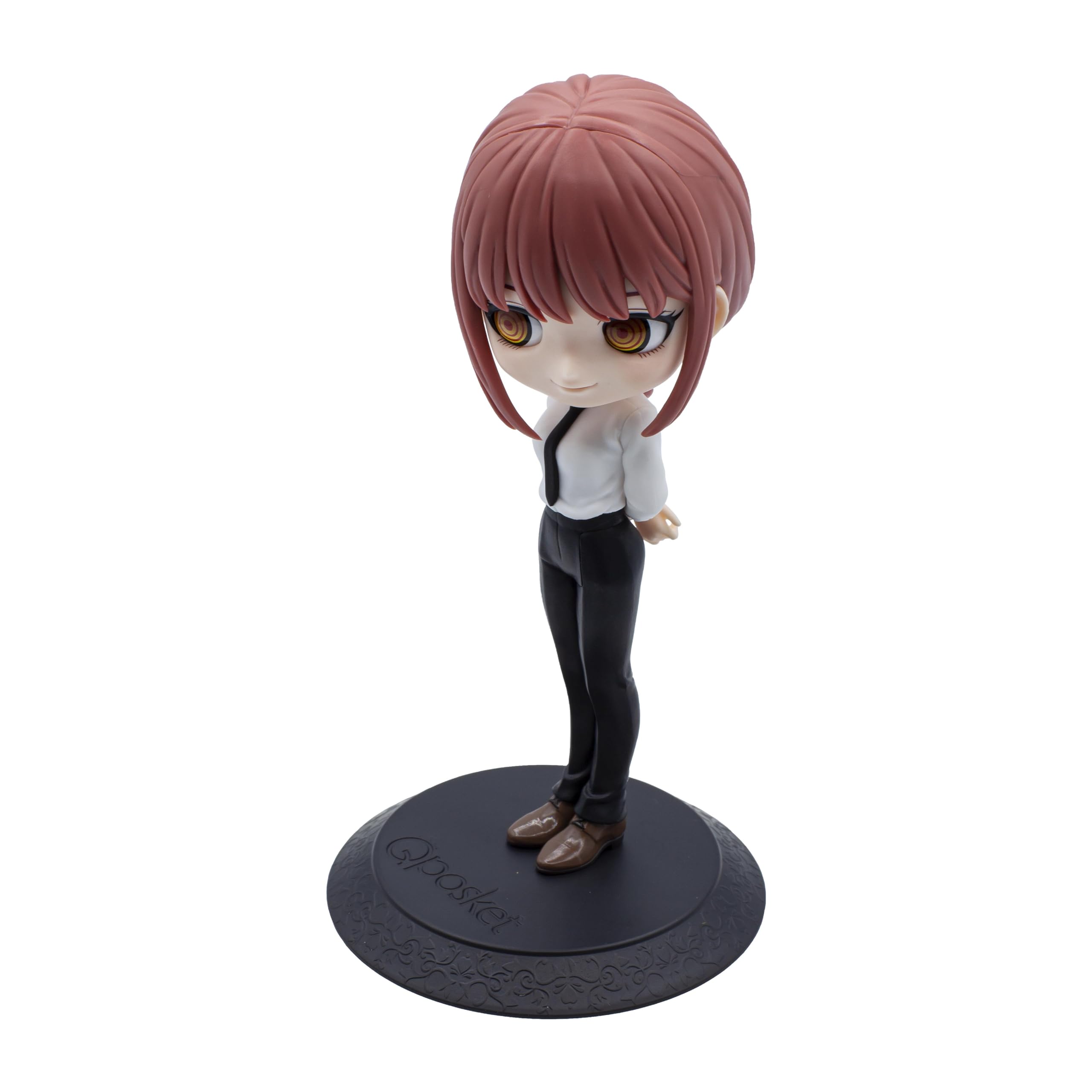 Banpresto Makima Q Posket eyes close-up emphasizing doll-like charm and character detail.