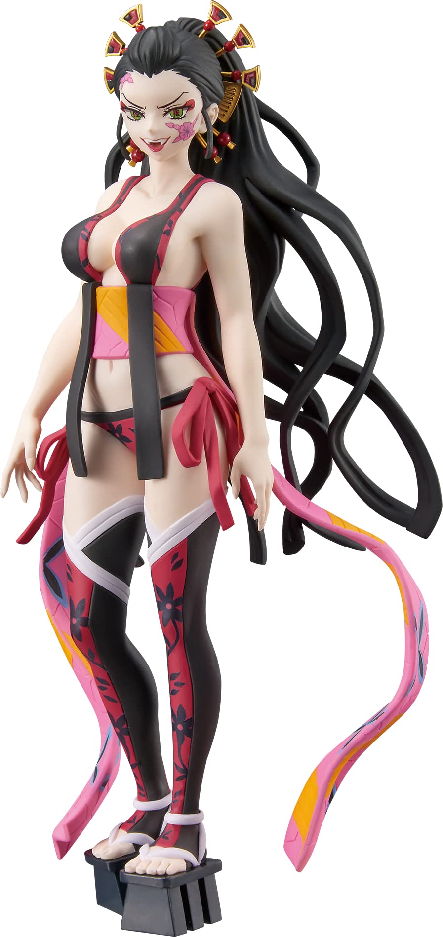 Banpresto Demon Slayer Daki figure showcases Upper Rank Six design for display.