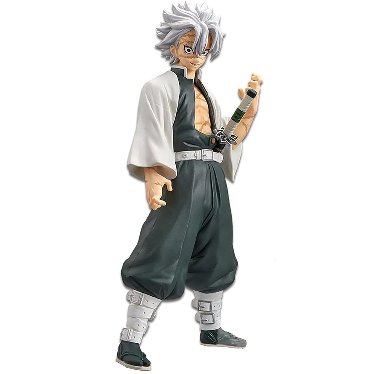 BanPresto Demon Slayer Sanemi Shinazugawa figure front view for a striking shelf display.