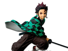 Banpresto Tanjiro figure in dynamic pose with sword for shelf display
