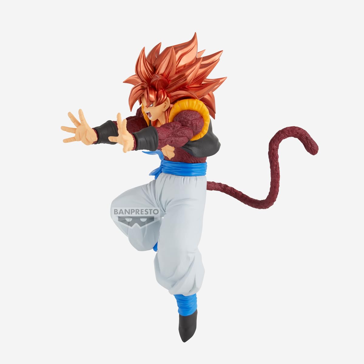 Banpresto Dragon Ball GT Gogeta figure dynamic stance with vibrant finish.