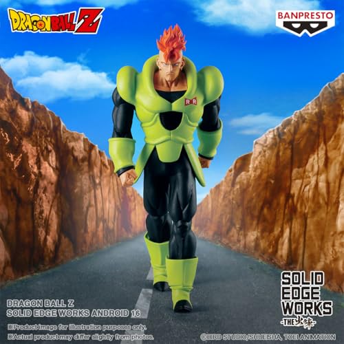 Banpresto Android 16 Solid Edge Works side pose adds dynamic character angle to your collection.