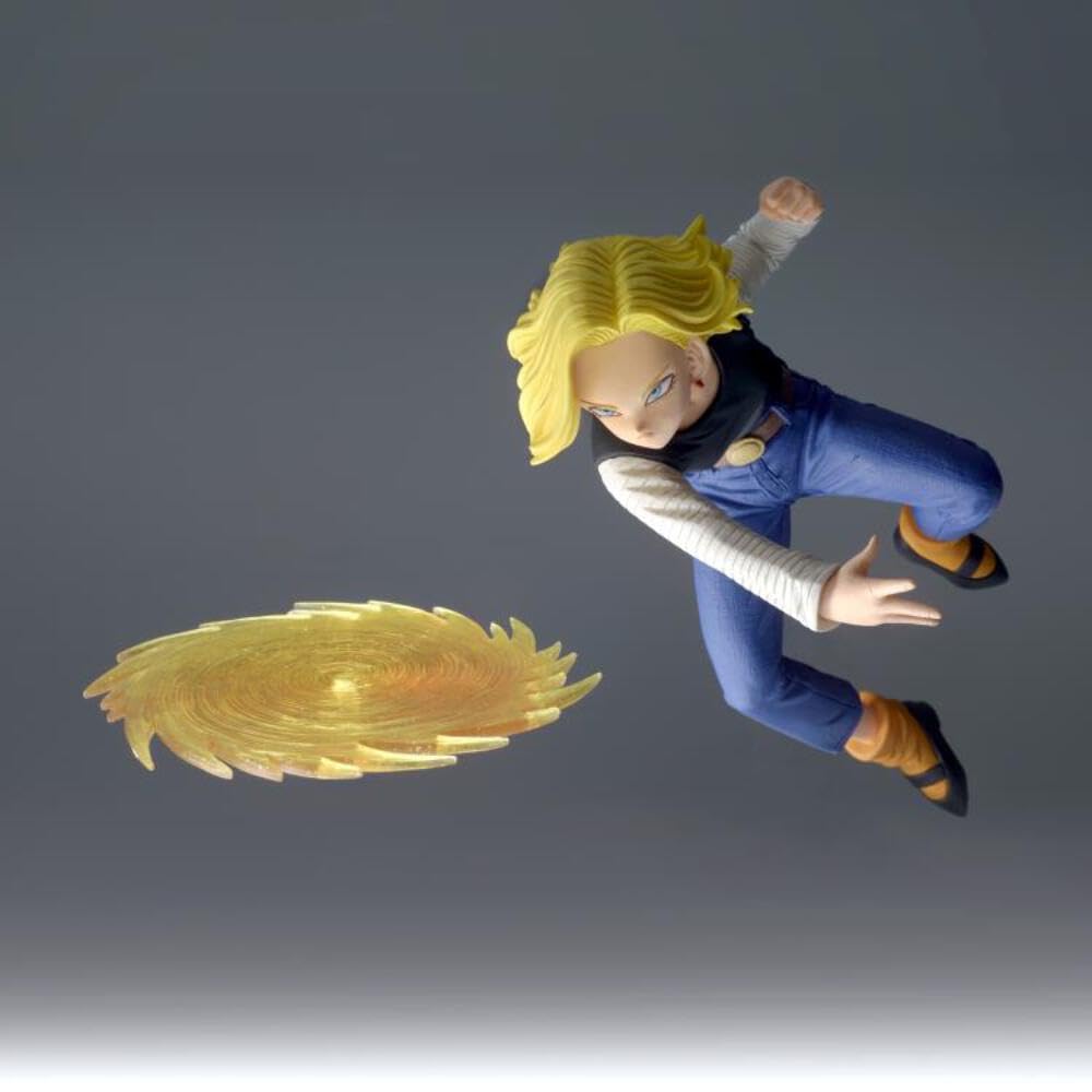 Banpresto Android 18 GXmateria figure close-up details highlight fine sculpt workmanship.