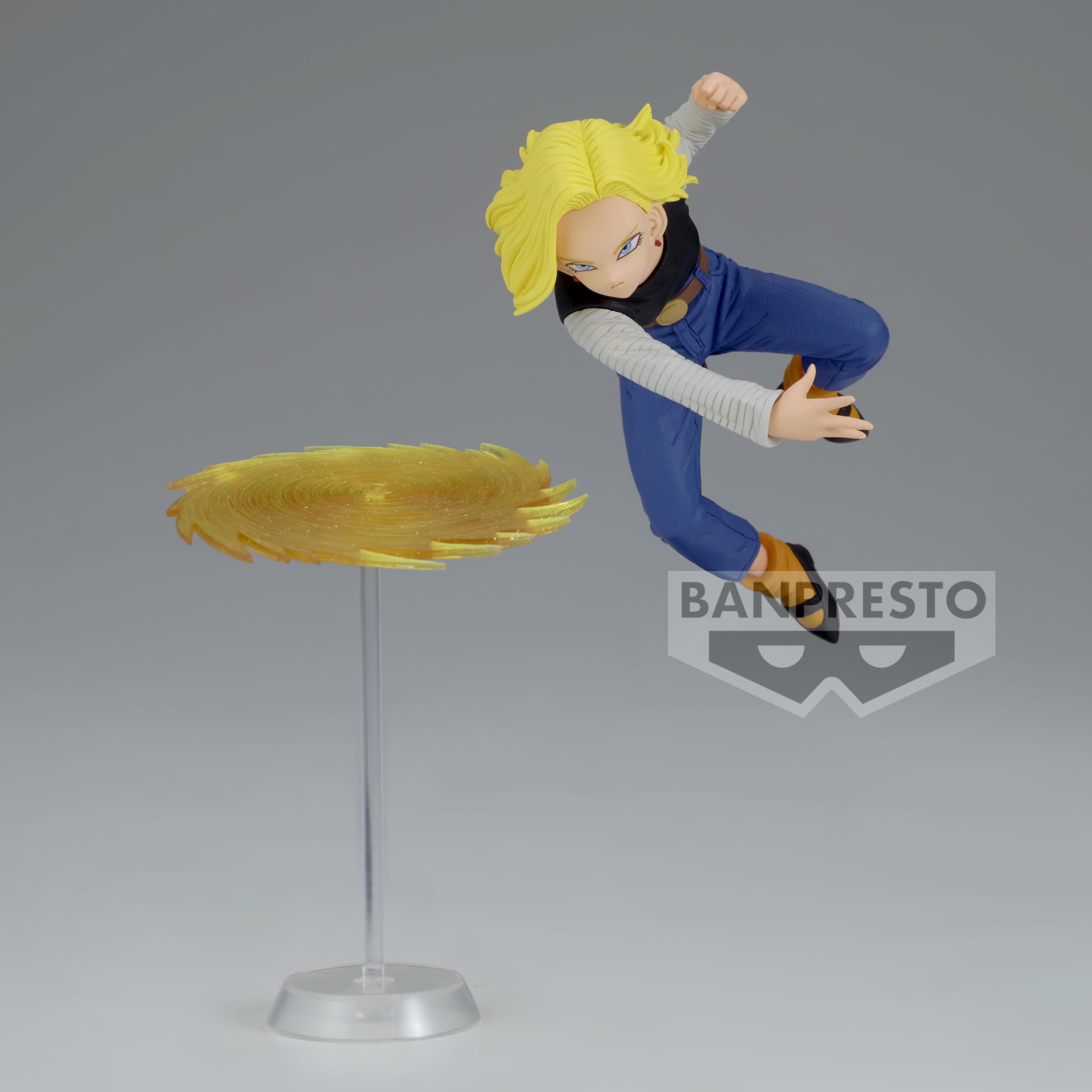 Banpresto Android 18 GXmateria figure display-ready for shelves.