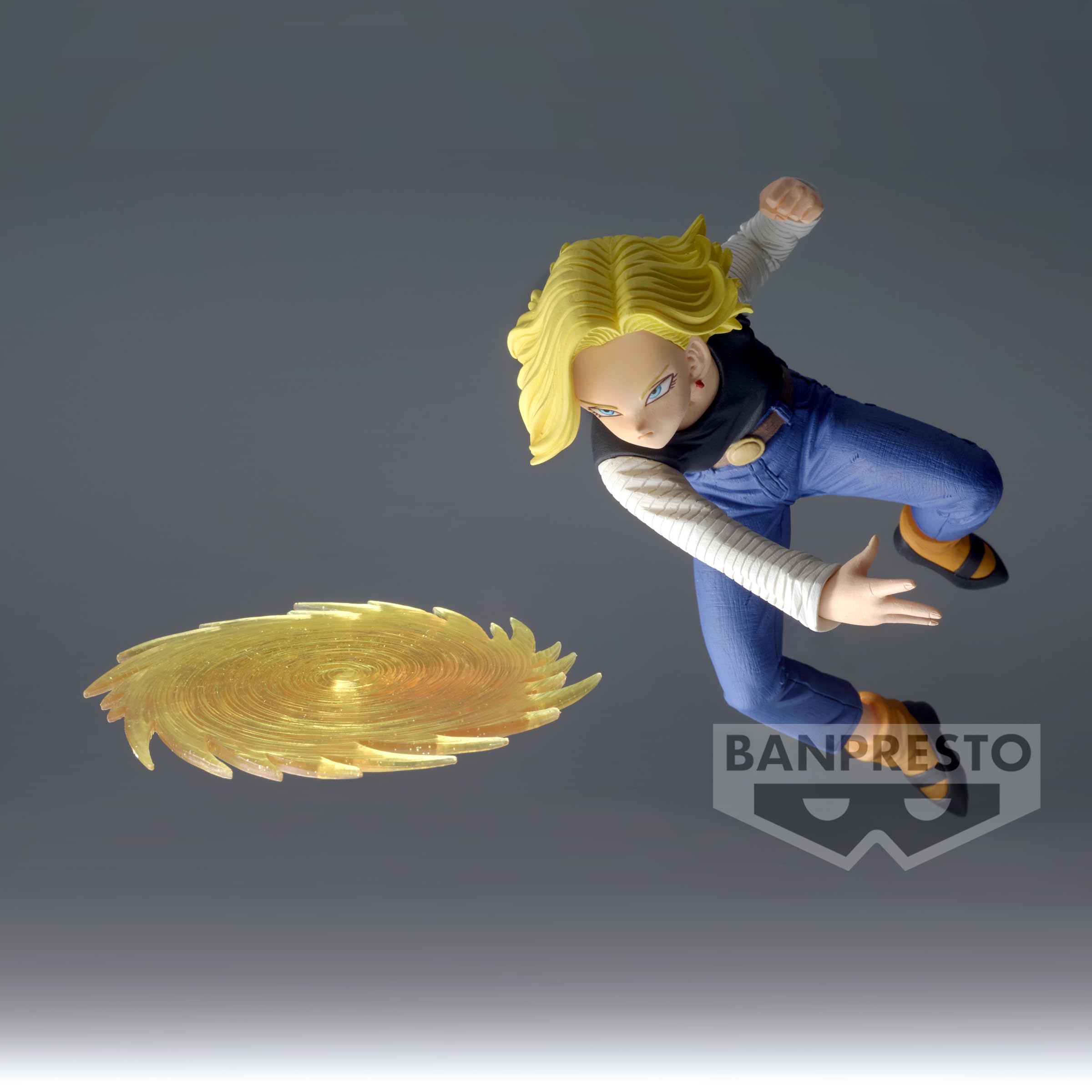 Banpresto Android 18 GXmateria figure eco-packaging supports sustainable displays.
