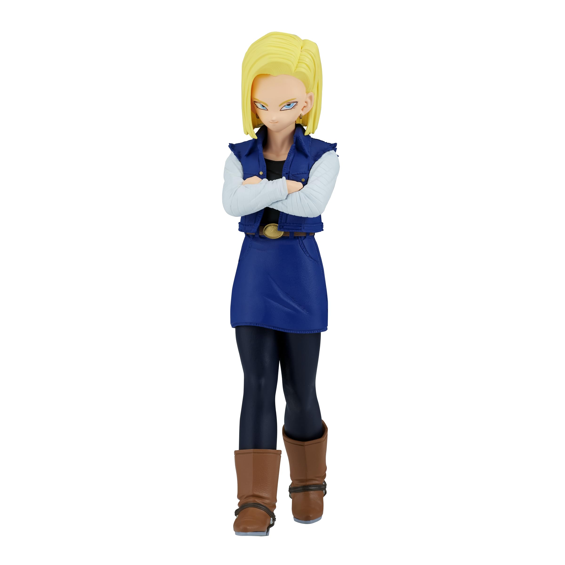 Banpresto Dragon Ball Z Android 18 Solid Edge Works figure on display with detailed sculpt