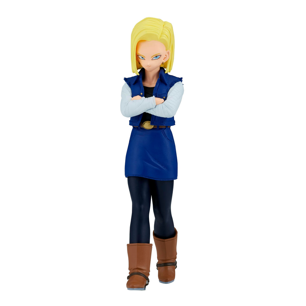 Banpresto Dragon Ball Z Android 18 Solid Edge Works figure on display with detailed sculpt