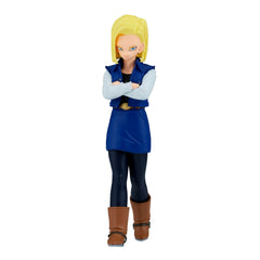 Banpresto Dragon Ball Z Android 18 Solid Edge Works figure on display with detailed sculpt