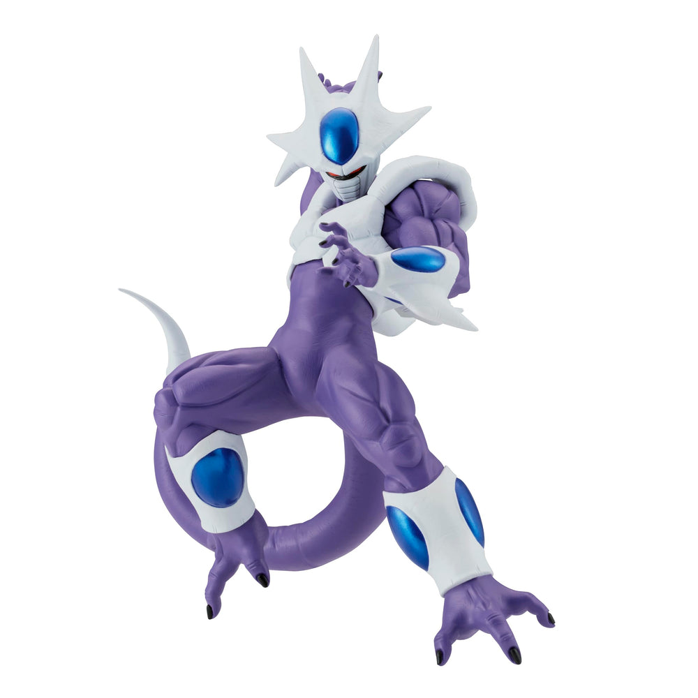 Banpresto Dragon Ball Z Cooler figure in iconic pose enhances display presence.