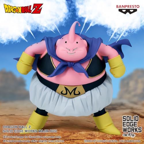 Banpresto Majin Buu Solid Edge Works close-up details highlight sculpt and texture