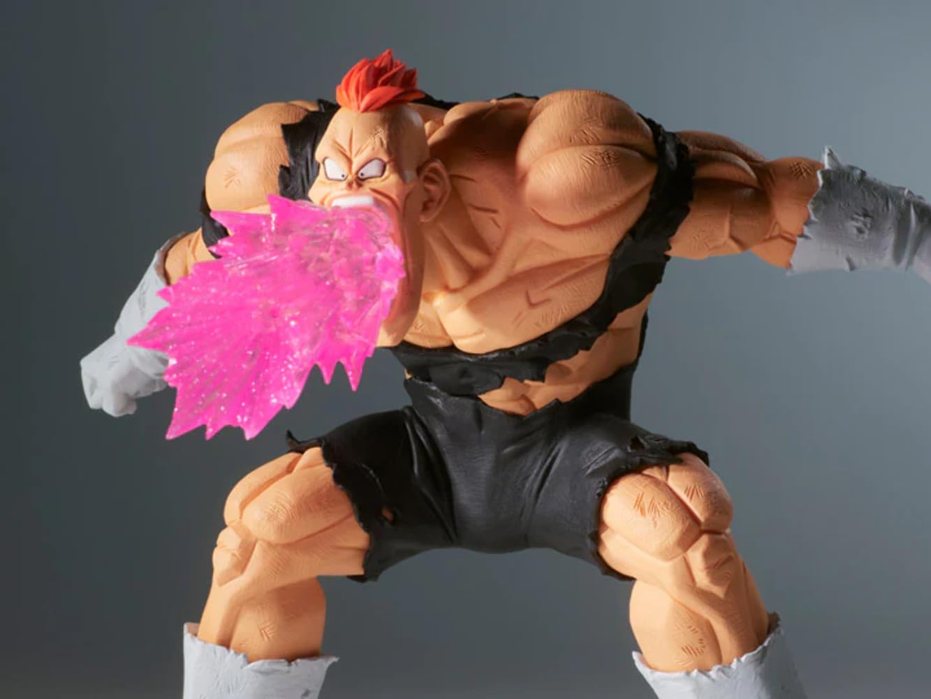 Banpresto Recoome GXmateria figure pose detail highlighting dynamic stance and textured paint