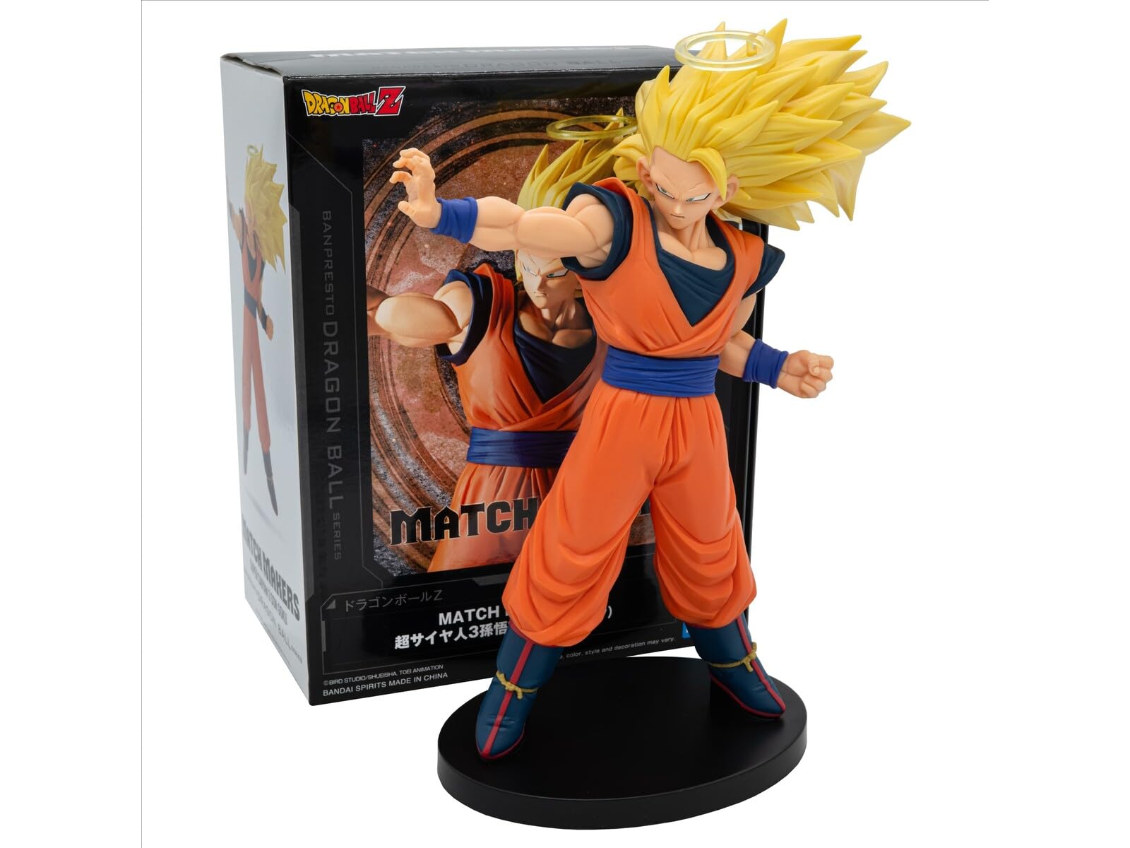 Banpresto Dragon Ball Z SSJ3 Son Goku vs Majin Buu, dynamic pose close-up.