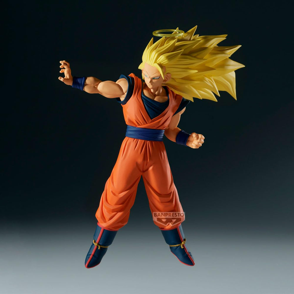 Banpresto Dragon Ball Z SSJ3 Goku vs Majin Buu, side view for shelf styling.