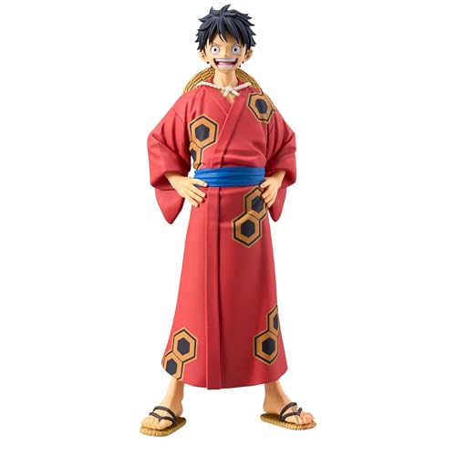Banpresto DXF Wanokuni Luffy Yukata, dynamic pose for collectible dioramas