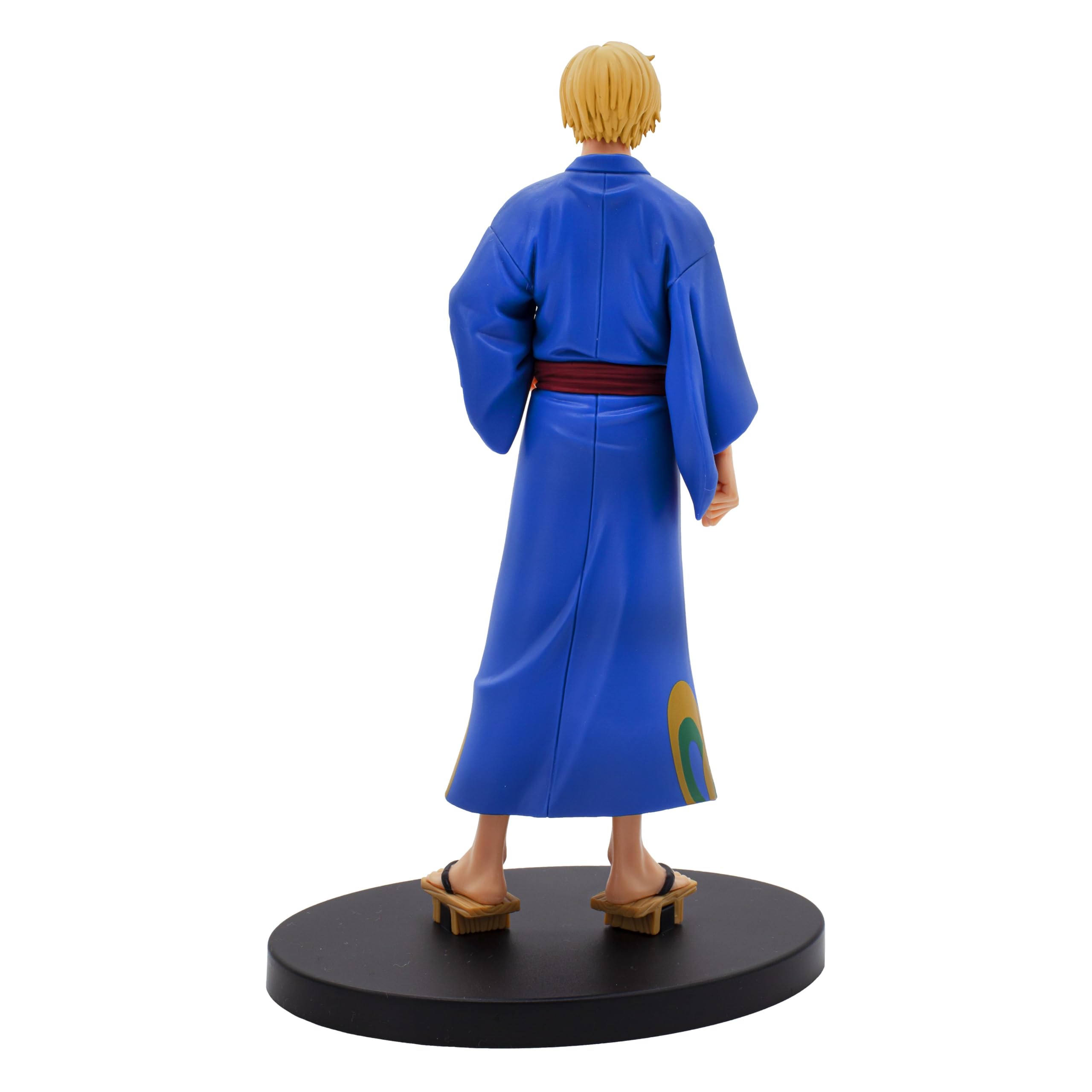Banpresto Wanokuni Sanji Yukata side view supports balanced shelf display.