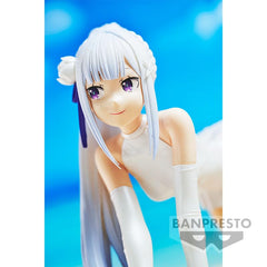 Banpresto Emilia Celestial Vivi figure close-up showing sculpt and color