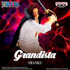 Banpresto Grandista Shanks figure height of 8.7 inches for shelf fit.