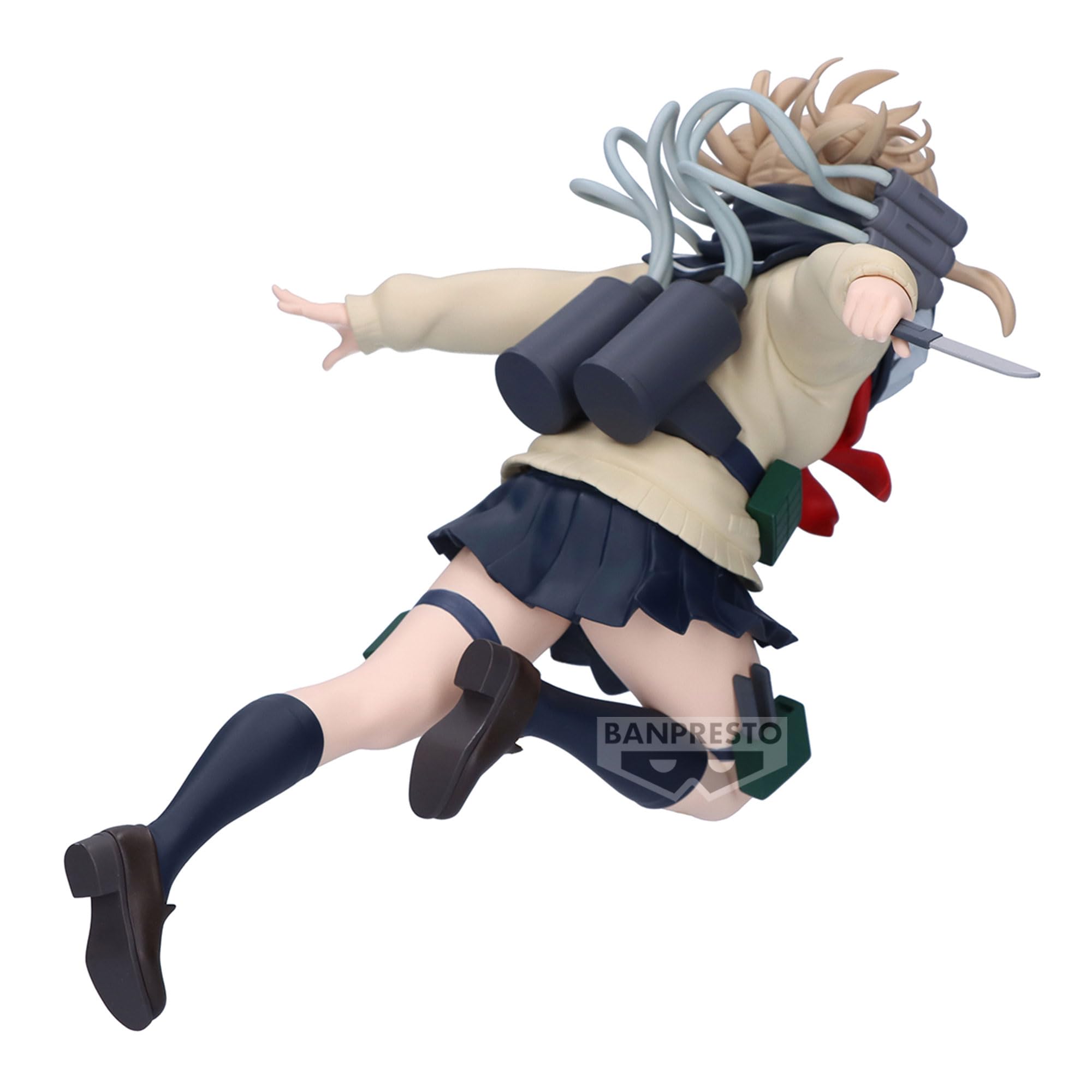 Banpresto Himiko Toga Evil Villains pose captures dynamic silhouette for shelf setups.