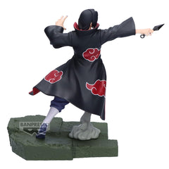 Banpresto Itachi Uchiha display for collectors with other Banpresto figures.