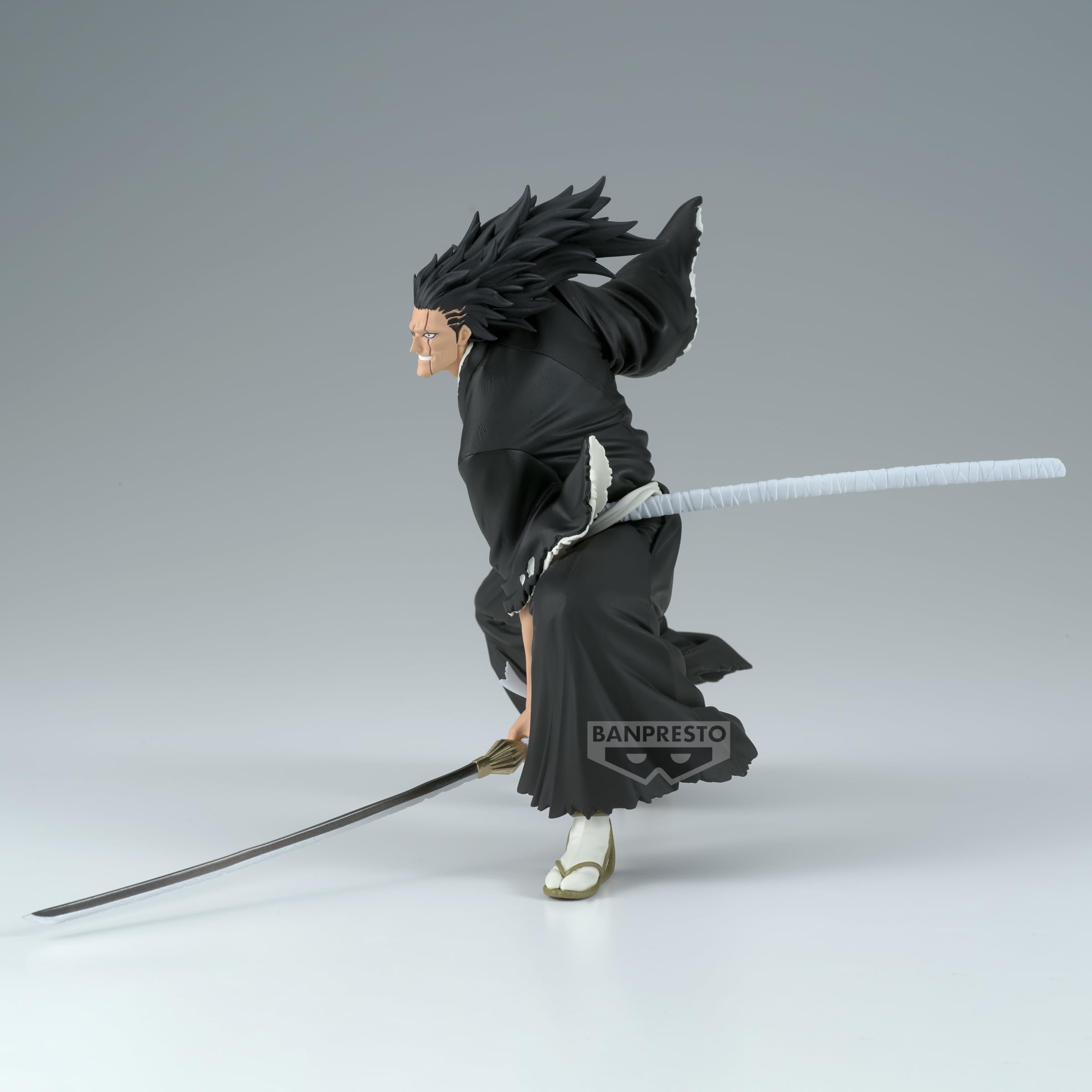 Banpresto Kenpachi Zaraki Vibration Stars figure in dynamic pose for themed shelves.
