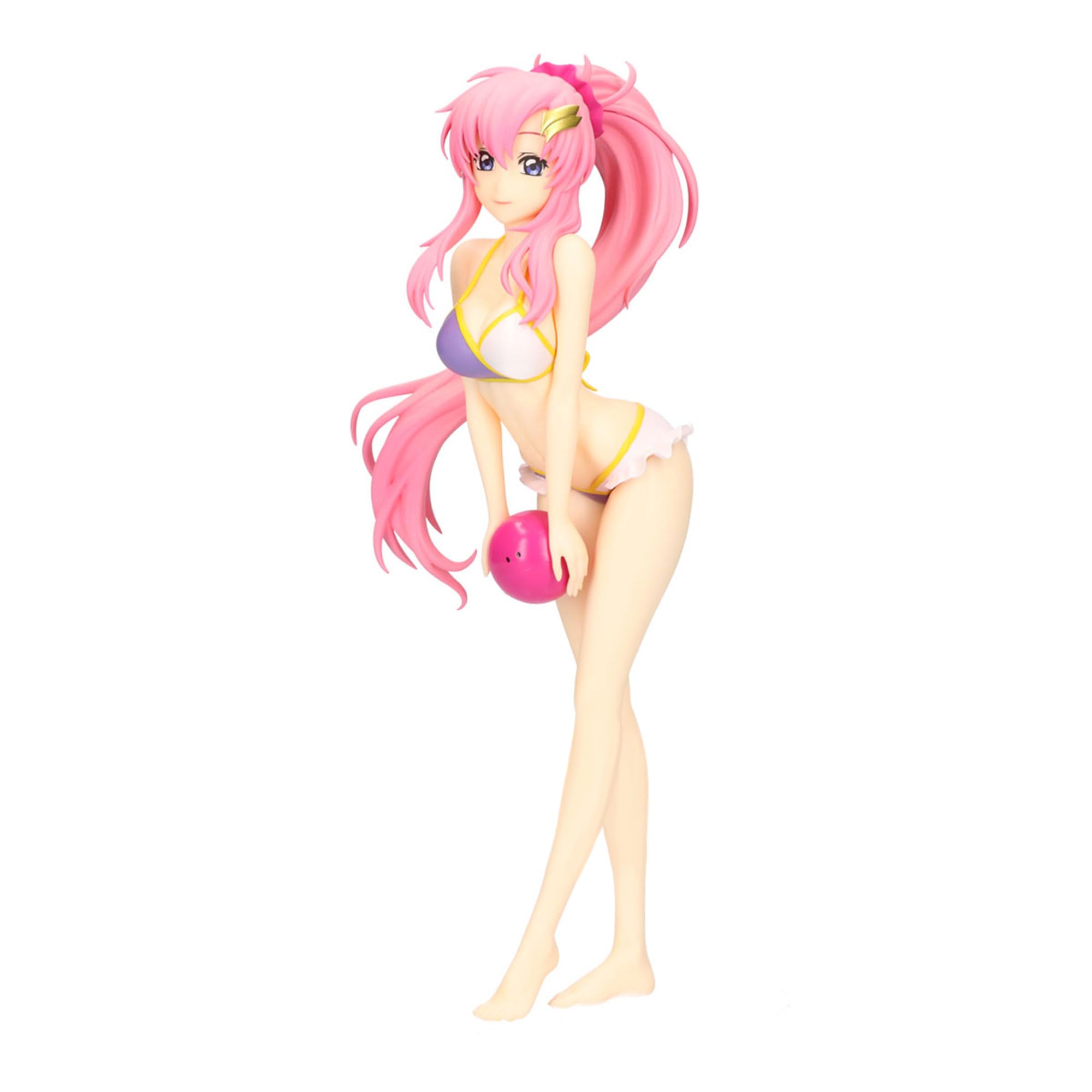 Banpresto Lacus Clyne figure, iconic pose, enhances Gundam SEED Freedom shelf display.