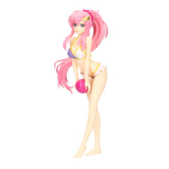 Banpresto Lacus Clyne figure, iconic pose, enhances Gundam SEED Freedom shelf display.